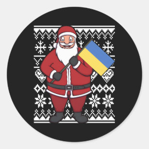 Sticker Rond Pavillon ukrainien Père Noël
