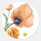 Sticker Rond Pavot orange (Devant)