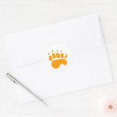 Sticker Rond Paw à ours orange (Enveloppe)