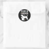 Sticker Rond Paw and Order Special Training Chien and Cat Felin (Sac)