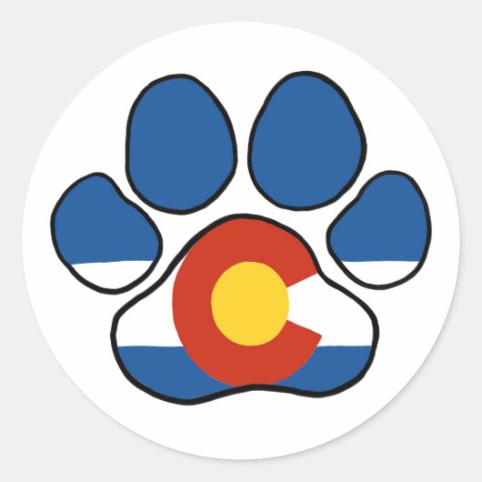 Sticker rond Paw Colorado (Devant)