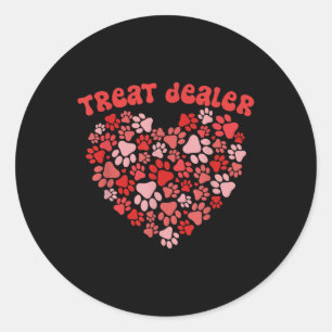 Sticker Rond Paw Design Shirt Traite Concessionnaire Amoureux d