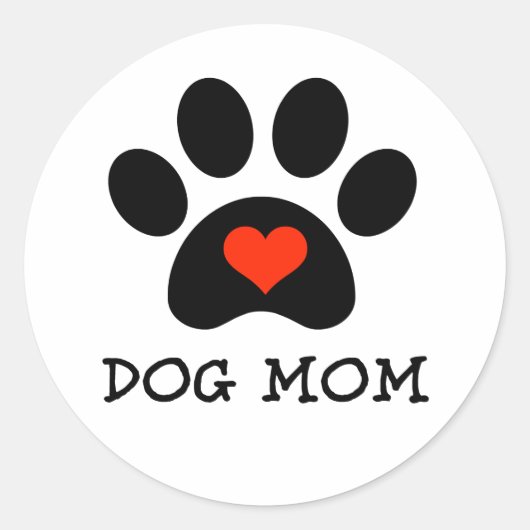 Sticker Rond Pawprint Chien Maman (Devant)