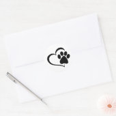 Sticker Rond PawPrint et Heart Design (Enveloppe)
