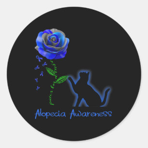 Sticker Rond Paws for a cure Alopecia Awareness