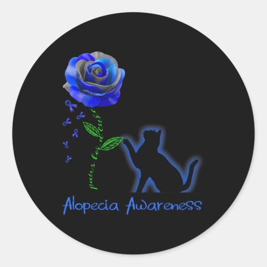 Sticker Rond Paws for a cure Alopecia Awareness (Devant)