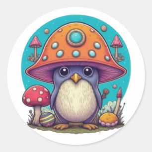 Sticker Rond Paxillus Penguin