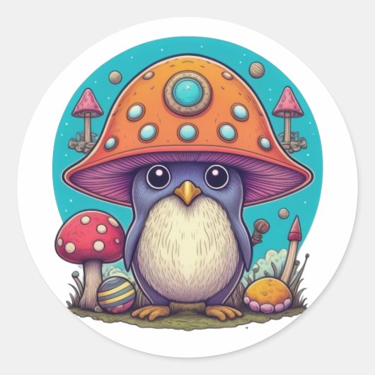 Sticker Rond Paxillus Penguin (Devant)