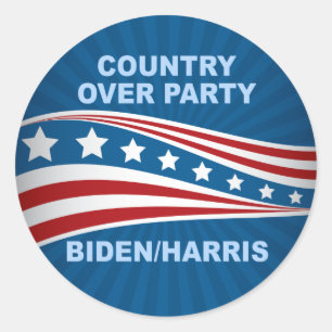 Sticker Rond Pays au-dessus du parti Biden Harris
