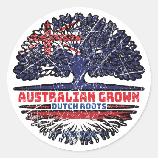 Sticker Rond Pays-Bas Dutch Australian Australia Tree Rots (Devant)
