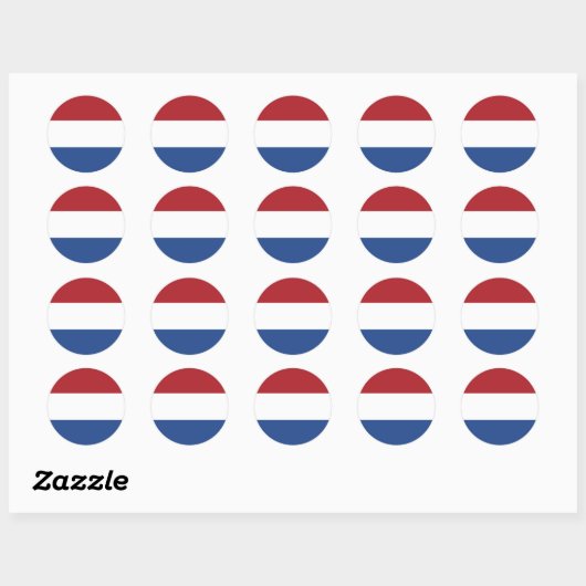 Sticker rond Pays-Bas Flag Classic (Feuille)