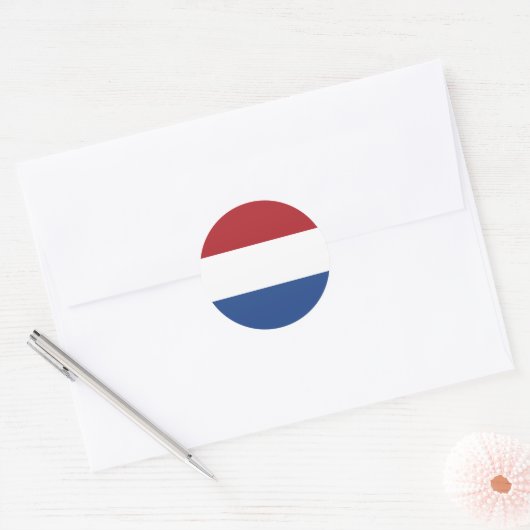 Sticker rond Pays-Bas Flag Classic (Enveloppe)