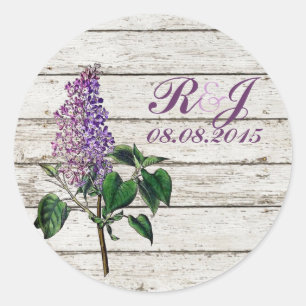 Sticker Rond pays blanc grange bois violet lilas mariage