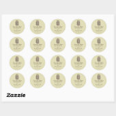 Sticker Rond Pays Burlap Mason Jar Mariage (Feuille)