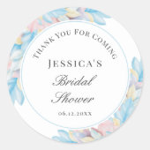 Sticker Rond Pays Chic Fête des mariées Merci Pour Venir (Devant)