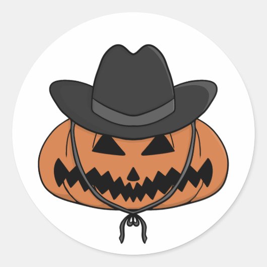 Sticker Rond Pays Citrouille d'Halloween (Devant)