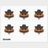 Sticker Rond Pays Citrouille d'Halloween (Feuille)