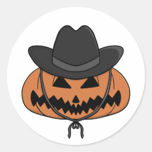 Sticker Rond Pays Citrouille d'Halloween