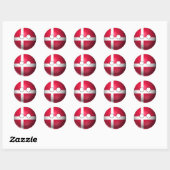 Sticker Rond Pays Danemark - Expression neutre (Feuille)