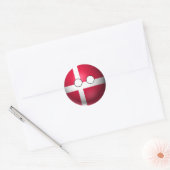 Sticker Rond Pays Danemark - Expression neutre (Enveloppe)