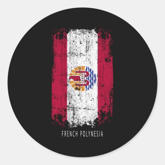 Sticker Rond Pays de Polynésie Française (Devant)