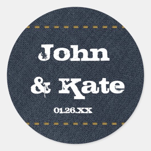 Sticker Rond Pays Denim Jean Rustic Parti occidental Favoriser (Devant)