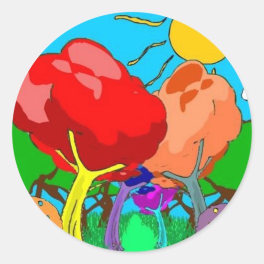 Sticker Rond pays des merveilles (Devant)