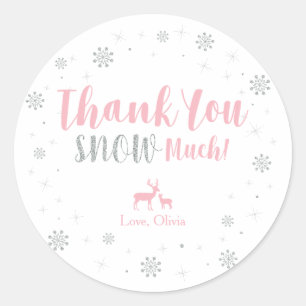 Sticker Rond Pays des merveilles hivernal, Merci beaucoup pour 