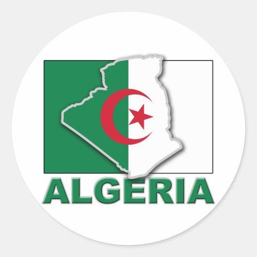 Sticker Rond Pays du pavillon de l'Algérie (Devant)