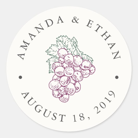 Sticker Rond Pays du vin | Faveur de mariage (Devant)