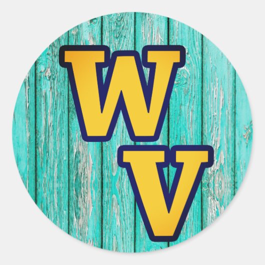 Sticker Rond Pays Ferme primitive en bois ancien Ouest Virginie (Devant)