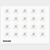 Sticker Rond Pays Fleur sauvage verdure Posy Merci Favor (Feuille)