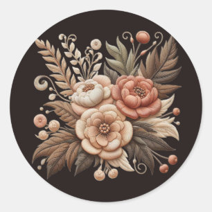 Sticker Rond Pays Fleurs de Mariage Occidentales