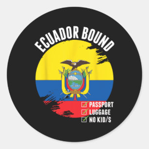 Sticker Rond Pays lié à l'Équateur Voyage Drapeau équatorien Va