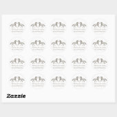 Sticker Rond Pays occidental de cheval en bois Rustique mariage (Feuille)