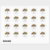 Sticker Rond Pays Russe Marine Bleu Tournesol Boho (Feuille)