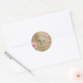 Sticker Rond Pays Rustique Floral Gold Wedding Favoriser (Enveloppe)