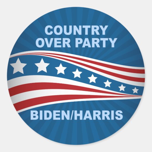 Sticker Rond Pays sur le parti Biden Harris (Devant)