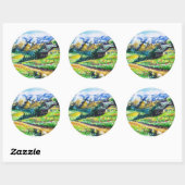 Sticker Rond Paysage (Feuille)
