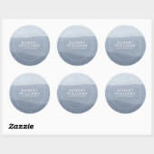 Sticker Rond Paysage Abstrait bleu-gris (Feuille)
