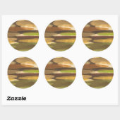 Sticker Rond Paysage Abstrait de ton terrestre (Feuille)