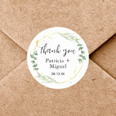 Sticker Rond Paysage Airy Mariage de Merci personnalisé