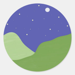 Sticker Rond paysage art abstrait
