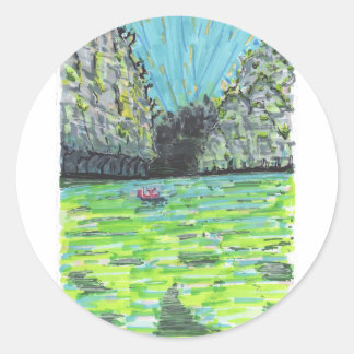 Sticker Rond Paysage coloré de Thaïlande