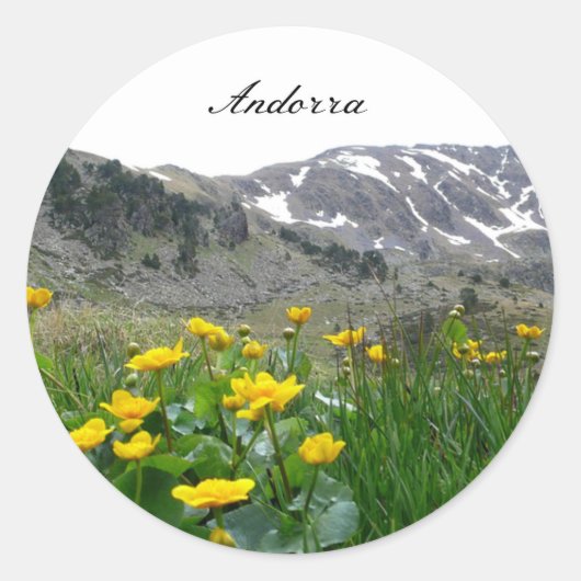 Sticker Rond Paysage d'Andorre (Devant)