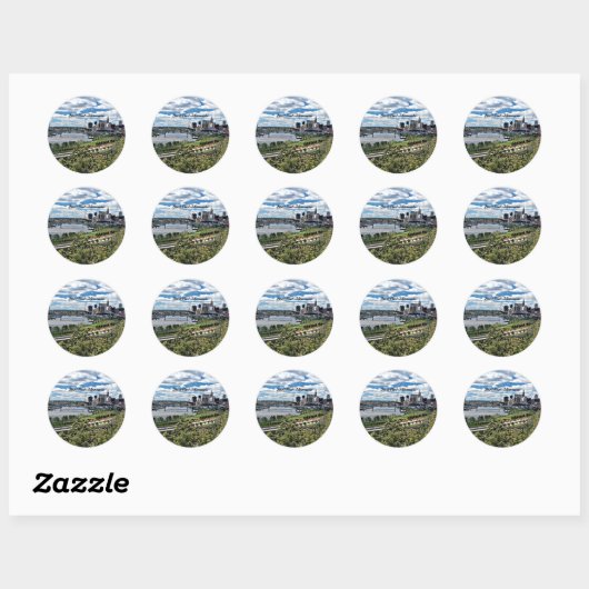 Sticker Rond Paysage de Saint Paul, Minnesota (Feuille)