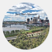 Sticker Rond Paysage de Saint Paul, Minnesota (Devant)
