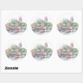 Sticker Rond Paysage des jardins alpins (Feuille)