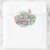 Sticker Rond Paysage des jardins alpins (Sac)