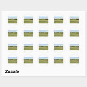 Sticker Rond paysage d'été (Feuille)